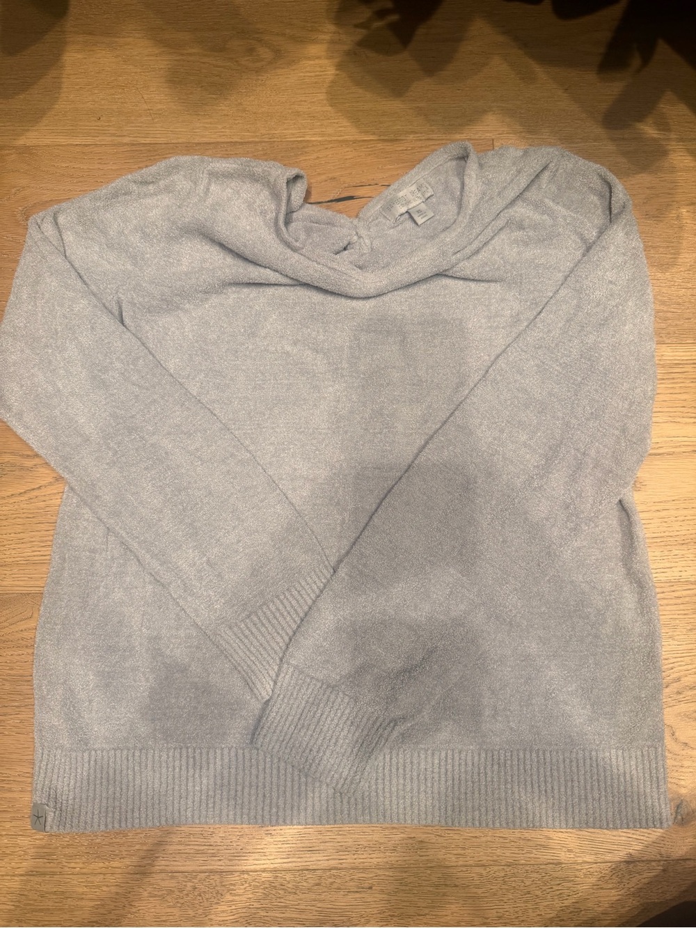 Barefoot Dreams CozyChic ultra Light knot back pullover Vapor XS